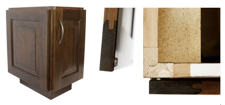 Working Door on End Cabinet and a Close-up of joinery, Dura Supreme cabinetry