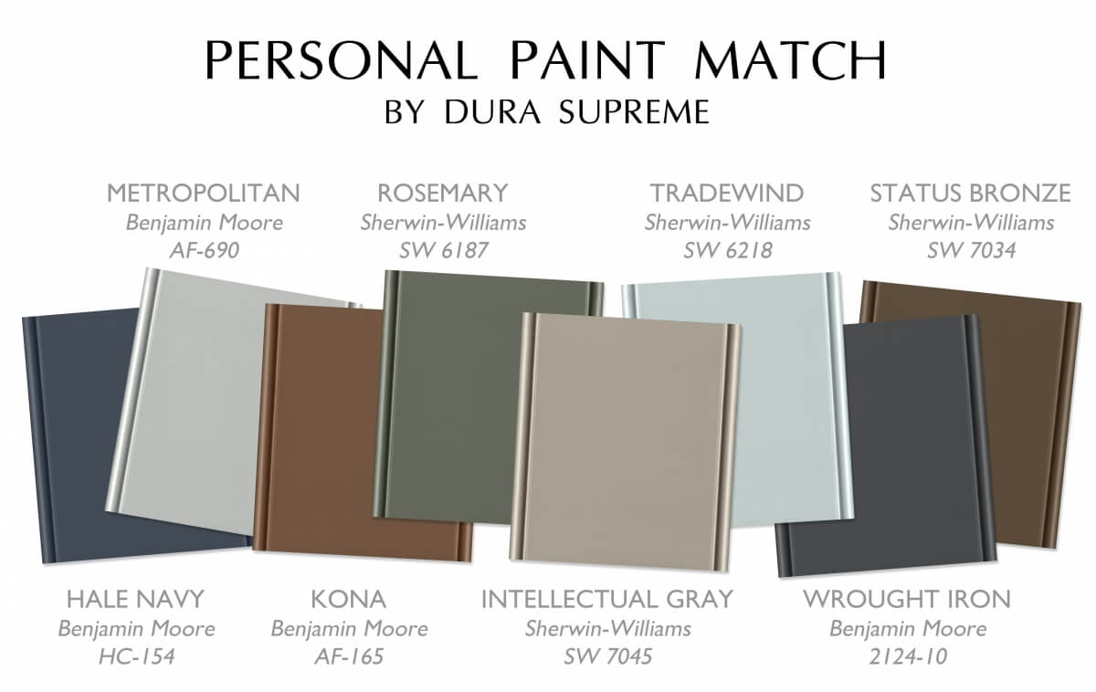 A sampling of popular colors chosen from Benjamin Moore and Sherwin Williams paint libraries
