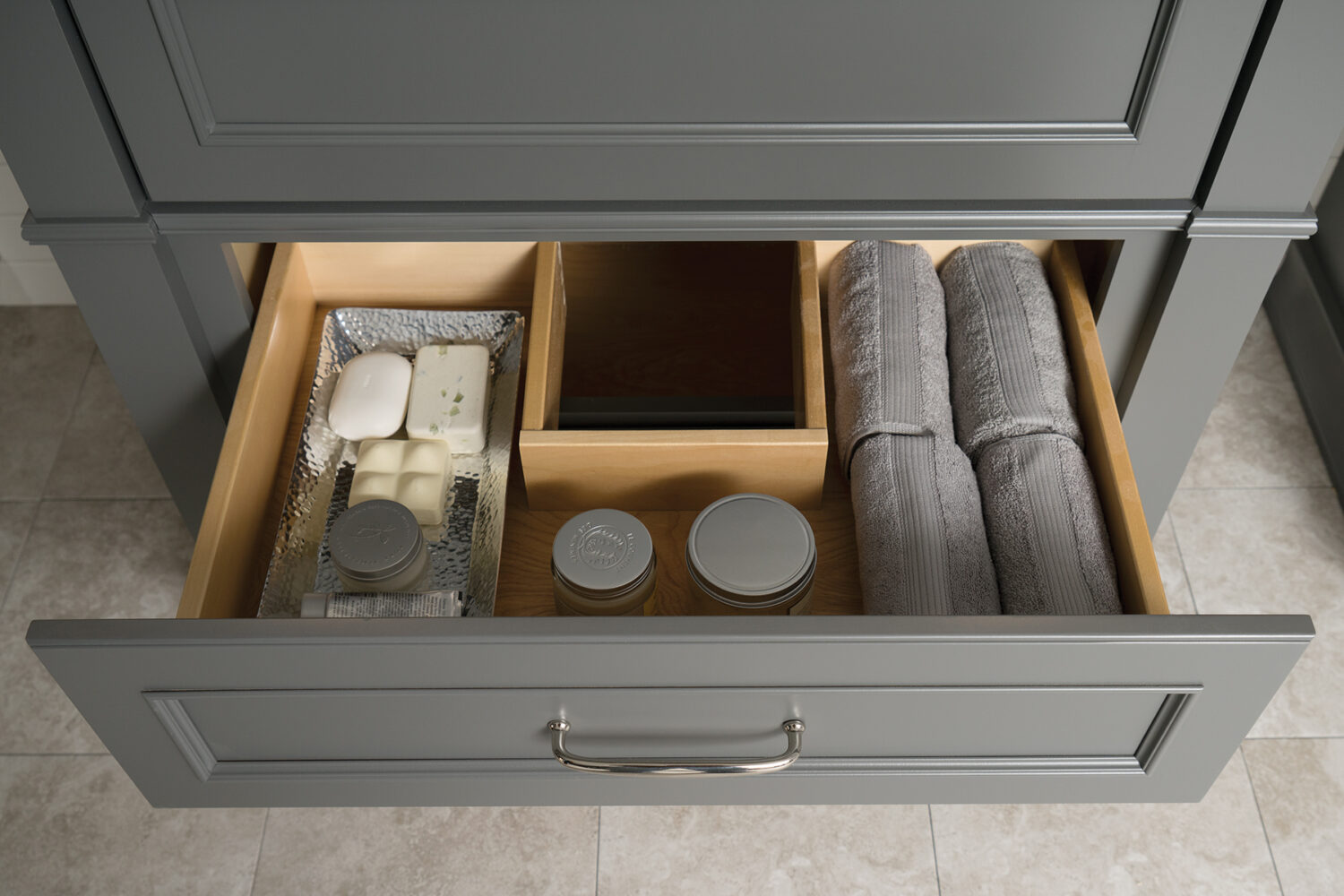 Dura Supreme Cabinetry Plumbing Drawer in Maple