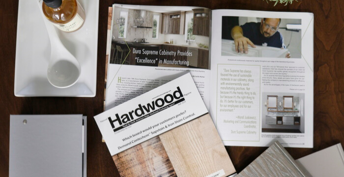 Dura Supreme Cabinetry was featured in Hardwaood Magazine for the company's award for 