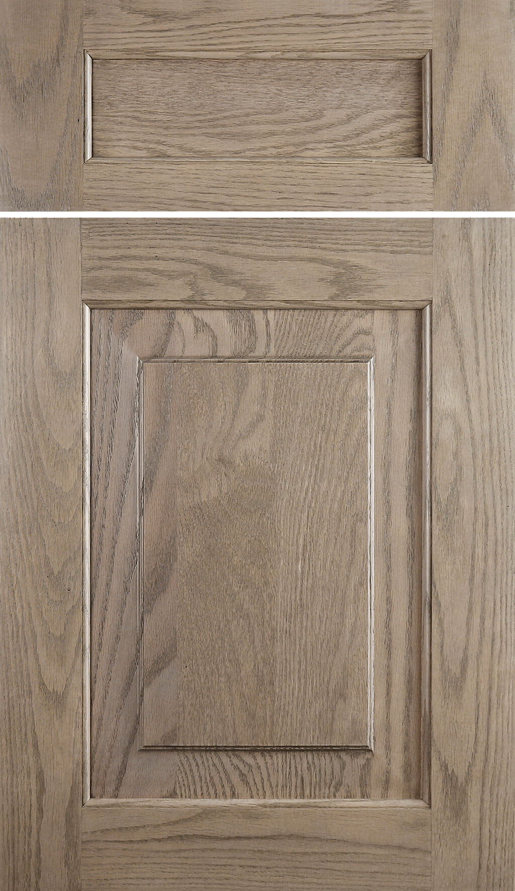 An elegant raised panel door style called Hawthorne by Dura Supreme is shown here in a light stain with a true-brown undertone.