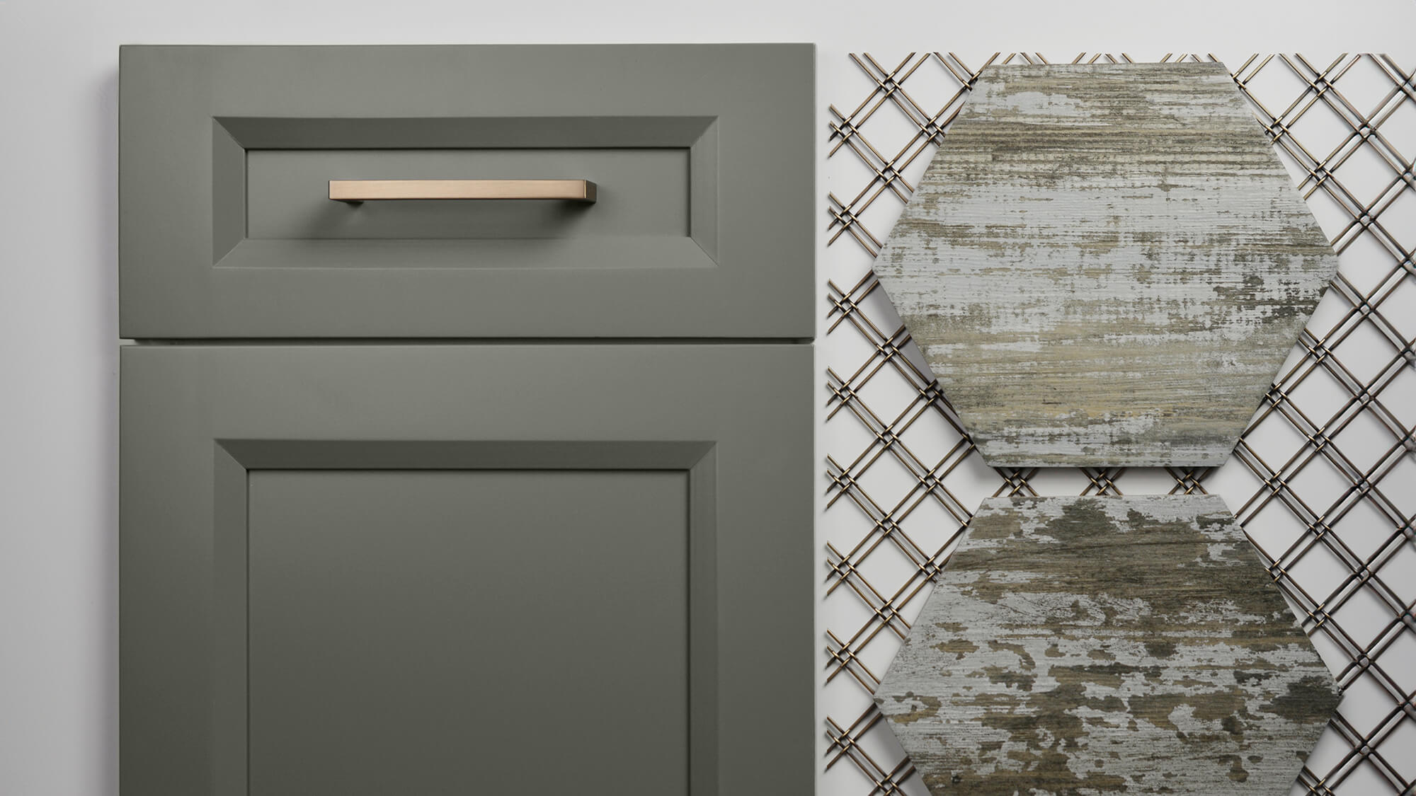 Dura Supreme cabinetry, Lauren door style in Attitude Gray finish