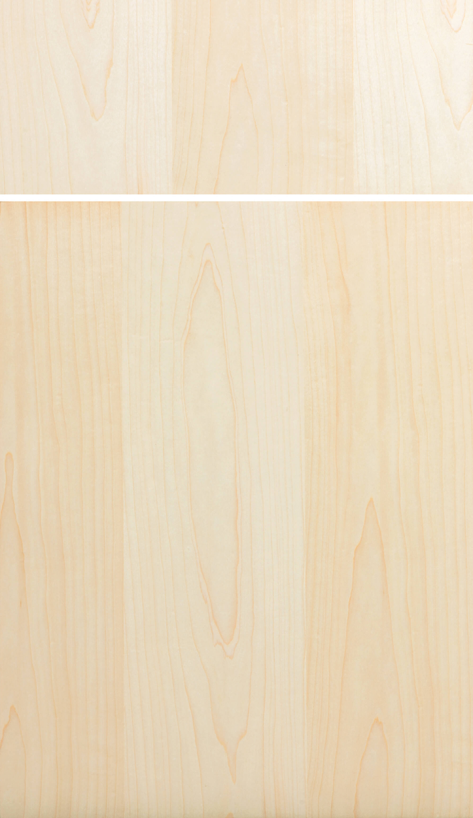 The Moda-Vertical door style from Dura Supreme Cabinetry is a slab door with a vertical (up and down) wood grain veneer.