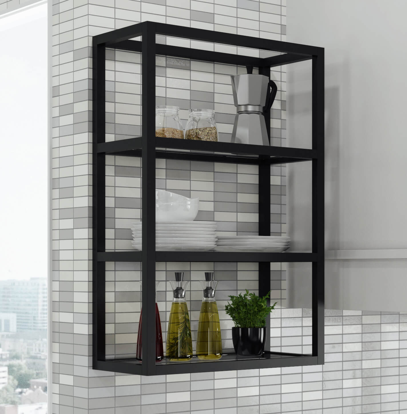 Open Metal Shelves Dura Supreme Cabinetry   Open Metal Shelves Modern Kitchen Storage 