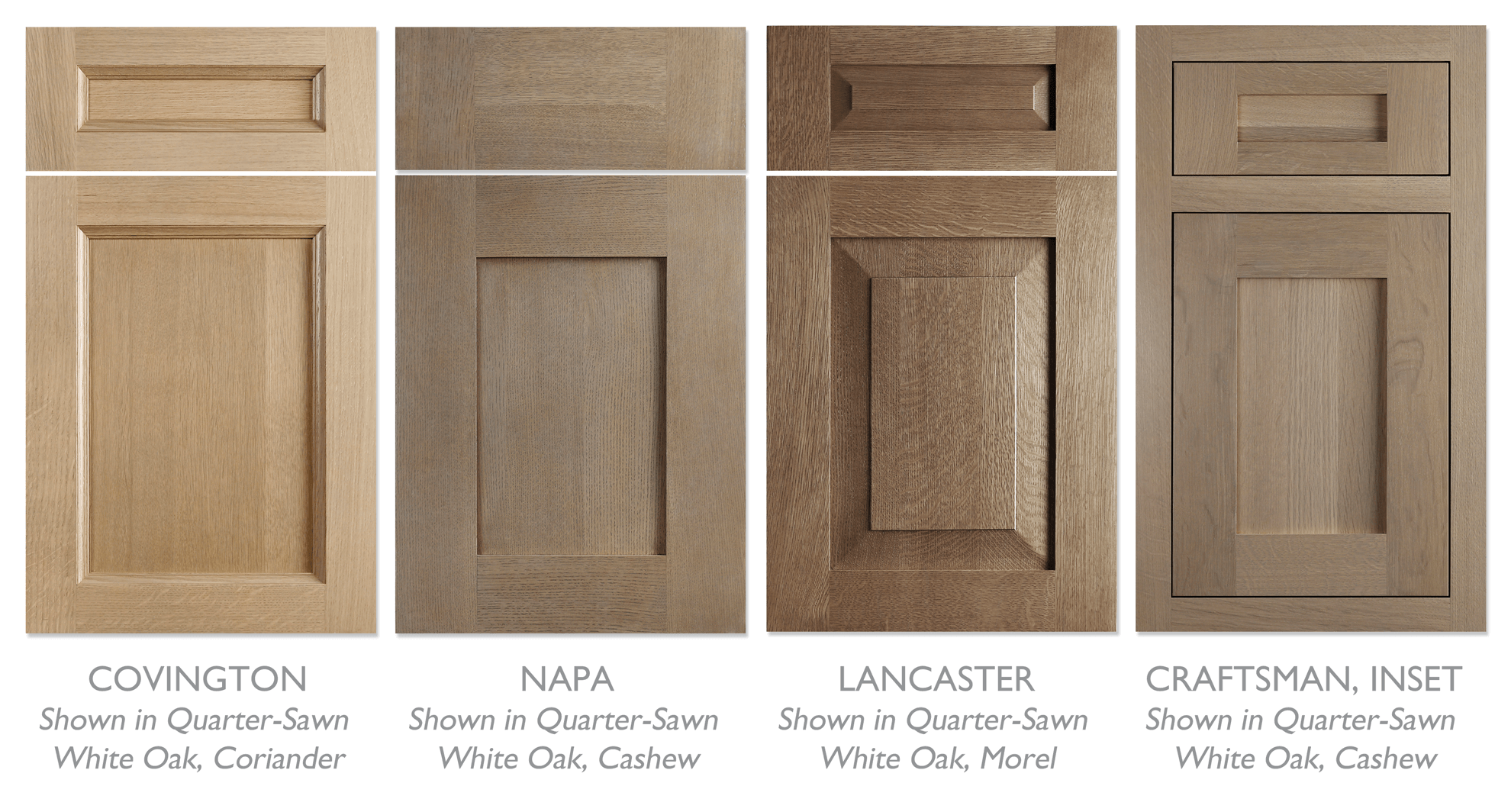 Quarter-Sawn White Oak kitchen cabinets from Dura Supreme Cabinetry.