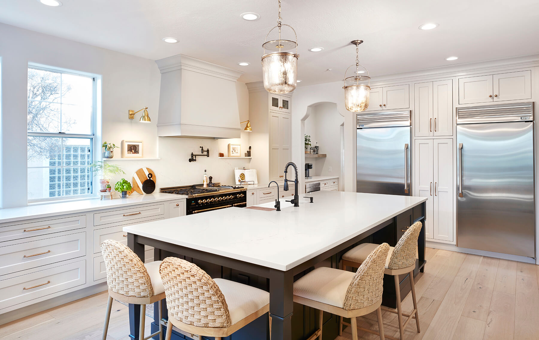 A remodeled kitchen with cabinets from Dura Supreme Cabinetry.