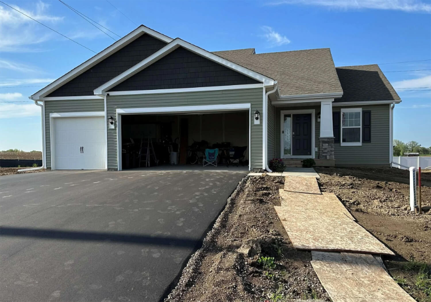 An in-progress new construction home.