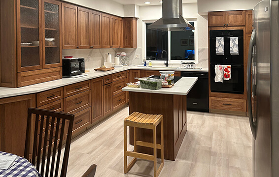 Lynn's Dura Supreme Cabinetry review on her craftsman styled kitchen cabinets.