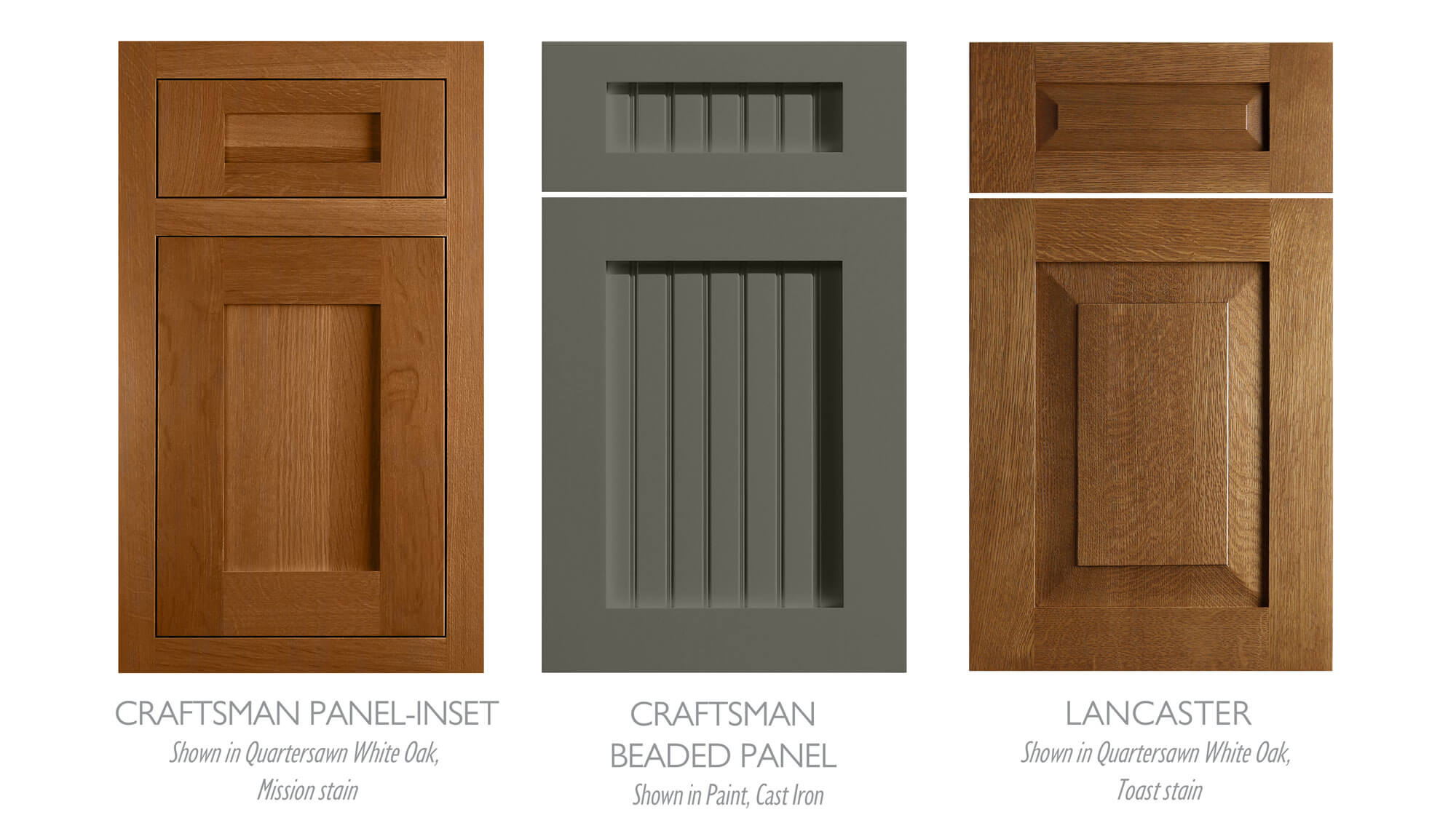 Craftsman style cabinet door style ideas for kitchen and bath designs.