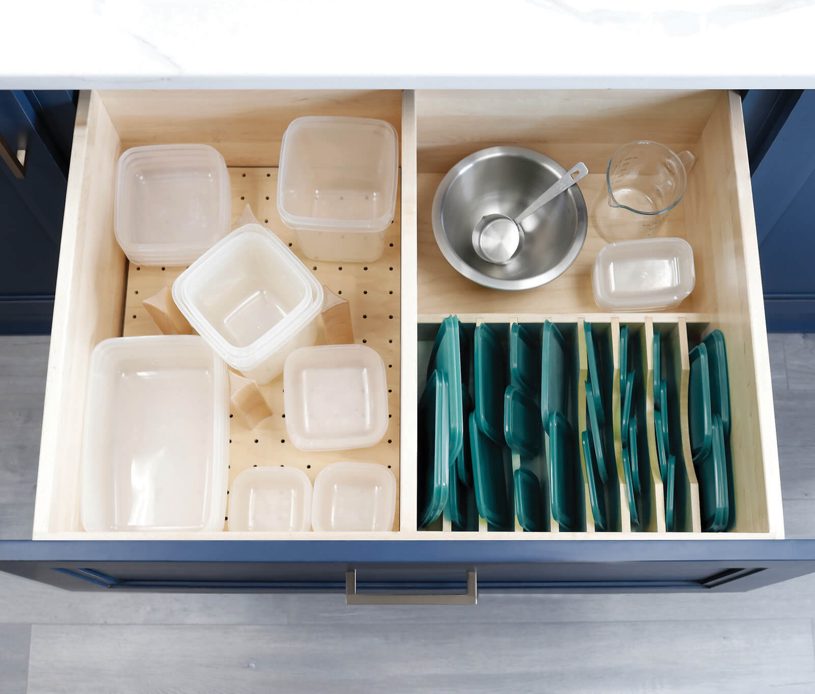 Plate Rack and Dish Storage Drawer Combo (For Containers)